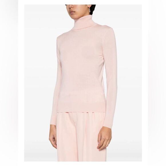 Ralph Lauren Collection Summer Pink Italian Mulberry Silk Turtleneck Sweater - Picture 10 of 17
